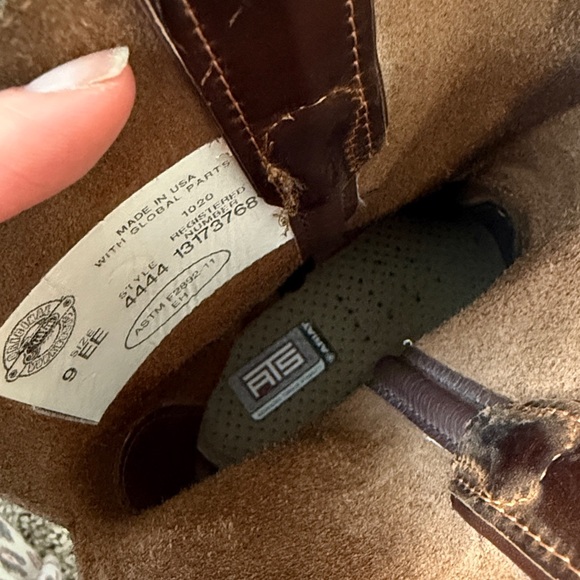 Justin Boots Men Balisters Style 4444 Size 9 EE Dark Brown Leather Boots - Picture 7 of 9